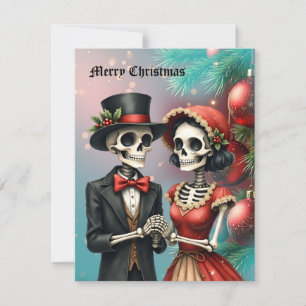 Weihnachts-Knochen-Romantik, Ein festliches Skelet Feiertagskarte