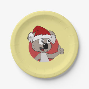 Weihnachts-Koala-Cartoon-Papier-Teller Pappteller