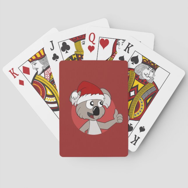 Weihnachts-Koala-Cartoon Spielkarten (Rückseite)