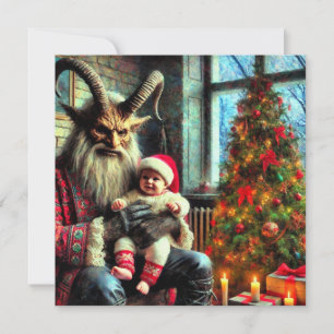 Weihnachts Krampus Flat Holiday Card Feiertagskarte