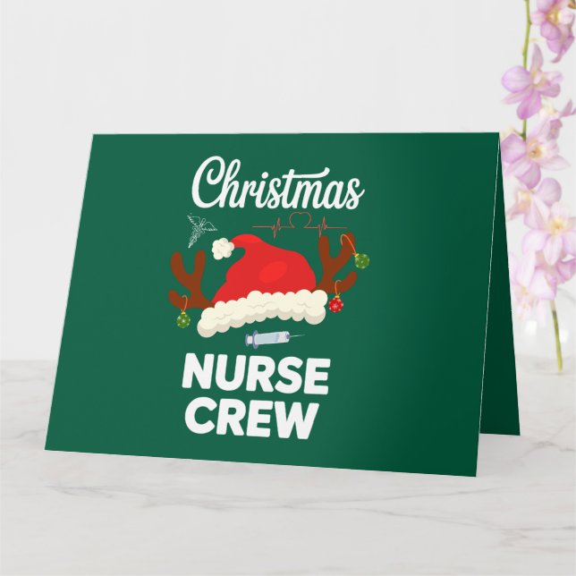 Weihnachts-Krankenpflege Crew Weihnachtsmannmütze  Karte (Orchidee)