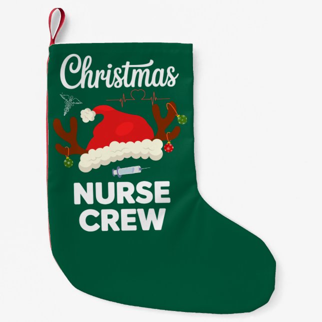 Weihnachts-Krankenpflege Crew Weihnachtsmannmütze  Kleiner Weihnachtsstrumpf (Vorderseite)