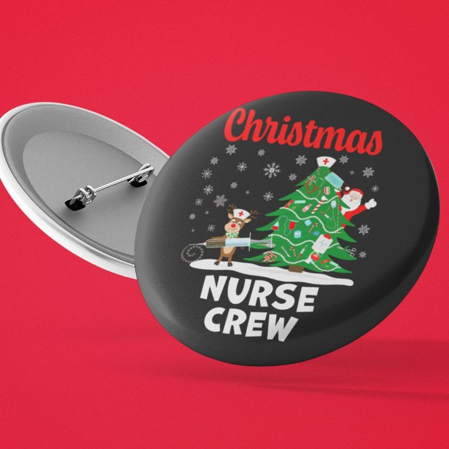 Weihnachts-Krankenpfleger-Crew mit dem Weihnachtsm Button (Von Creator hochgeladen)