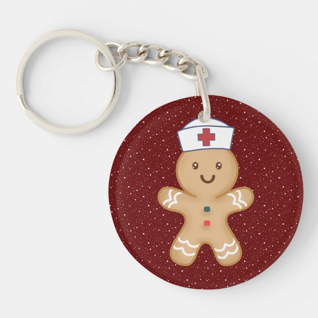 Weihnachts-Krankenpfleger Pädiatrische Schülerin Schlüsselanhänger (Vorderseite)