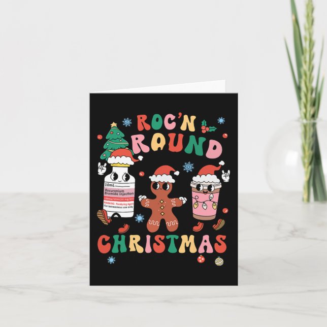 Weihnachts-Krankenpfleger Roc'n Rund um die Weihna Karte (Vorderseite)