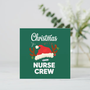 Weihnachts-Krankenschwester-Crew Santa Hut Xmas Feiertagskarte