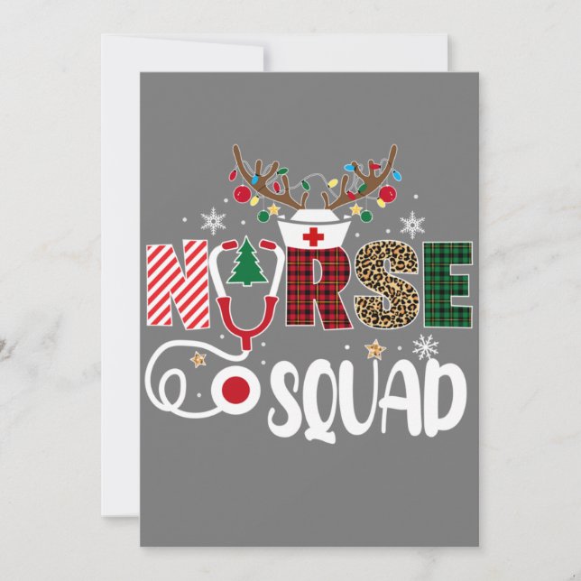 Weihnachts-Krankenschwester Crew Squad Xmas Pflege Einladung (Vorderseite)