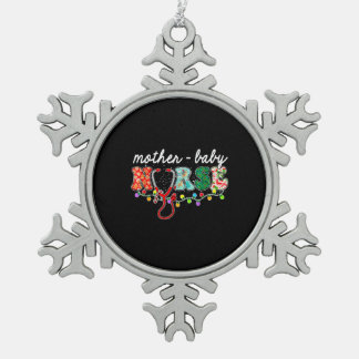 Weihnachts-Krankenschwester Pflege Mutter Baby-Kra Schneeflocken Zinn-Ornament