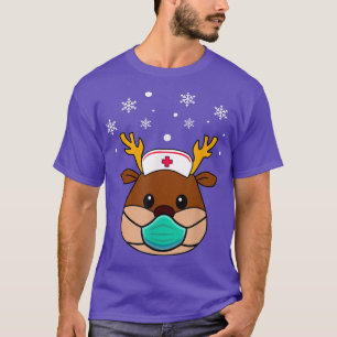 Weihnachts-Krankenschwester Rentier-Kinderkrippe f T-Shirt