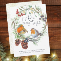 Weihnachts-Kränze mit Robin, Mistel und Kiefer im