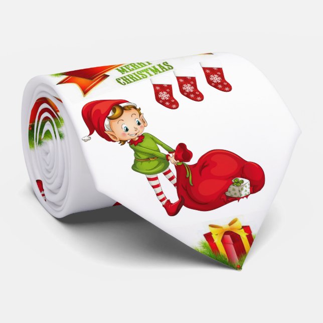 Weihnachts-Krawatte, Elf Krawatte (Gerollt)