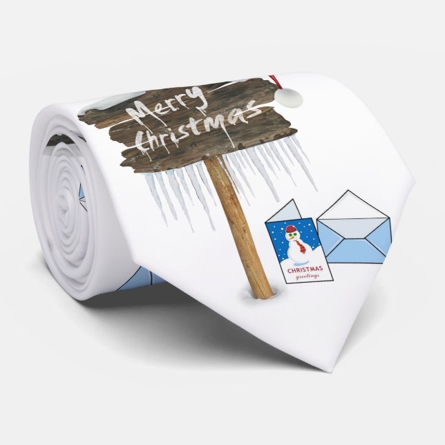 Weihnachts-Krawatte, Schneemann Krawatte (Gerollt)