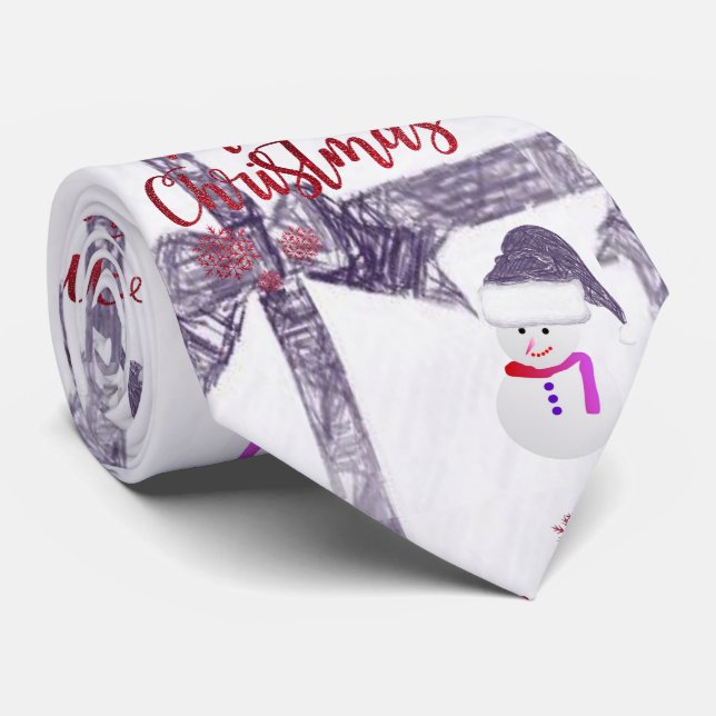 Weihnachts-Krawatte, Schneemann Krawatte (Gerollt)