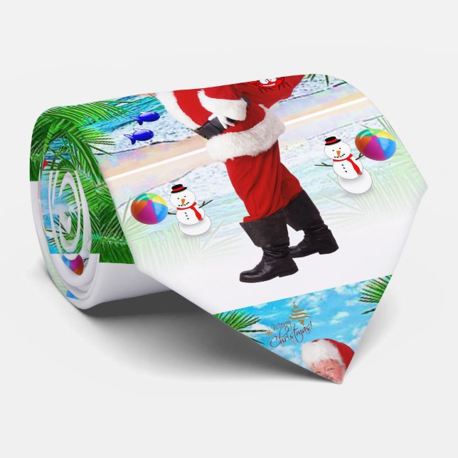 Weihnachts-Krawatte, Summer Beach Santa Krawatte (Gerollt)