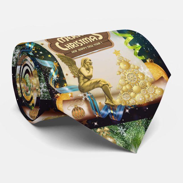 Weihnachts-Krawatte, Weihnachtsgel Krawatte (Gerollt)