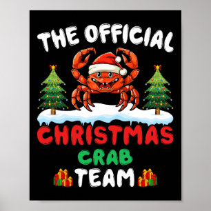 Weihnachts-Krebs-Team - Krebs mit Weihnachtsmannmü Poster