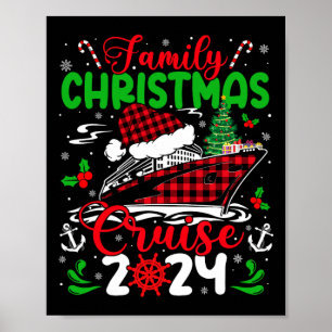 Weihnachts-Kreuzfahrt 2024 Karierte Niedliche Squa Poster