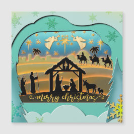 Weihnachts-Krippe Jesus in der Wanger-Szene Magnetkarte