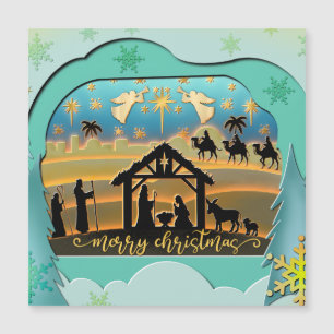 Weihnachts-Krippe Jesus in der Wanger-Szene Magnetkarte