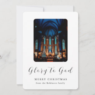 Weihnachts-Krippe-Ruhm zu Gott Christlich Feiertagskarte