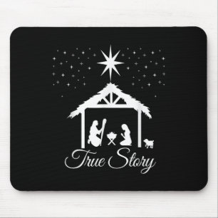 Weihnachts-Krippe Shirt Wahre Story Krippe Mousepad