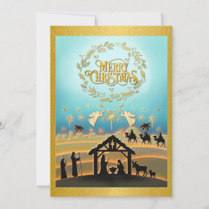 Weihnachts-Krippen-Baby Jesus in der Kippenszene Feiertagskarte
