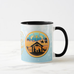 Weihnachts-Krippen-Baby Jesus in der Kippenszene Tasse