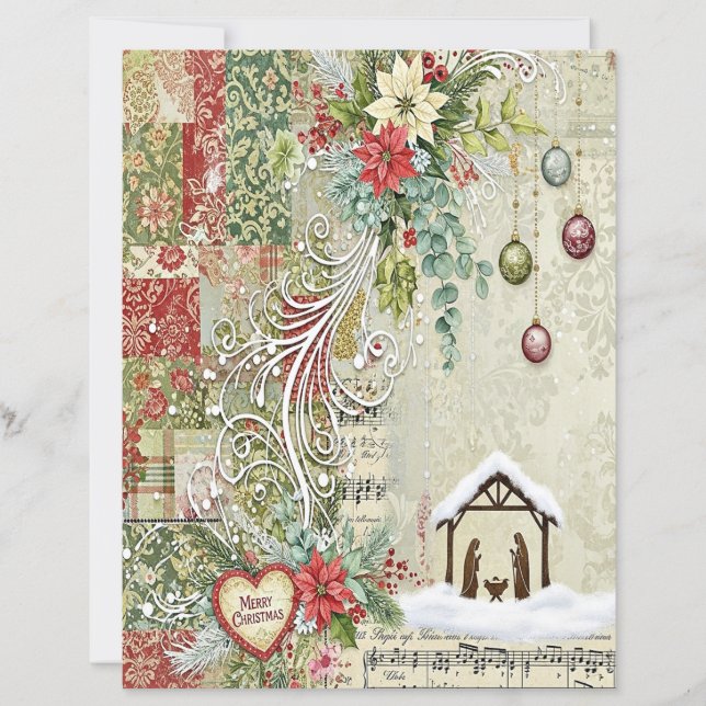 Weihnachts-Krippen-Bastelpapier (Vorderseite)
