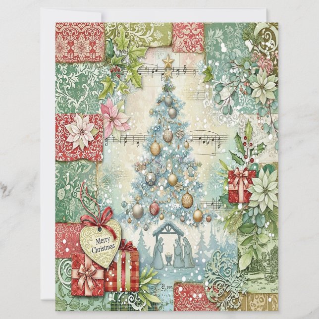 Weihnachts-Krippen-Bastelpapier (Vorderseite)