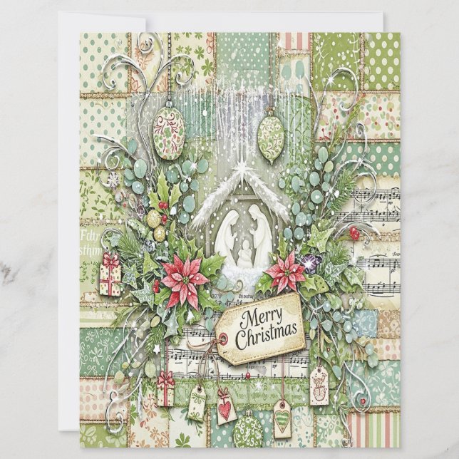 Weihnachts-Krippen-Bastelpapier (Vorderseite)