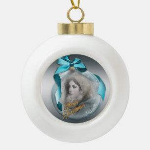 Weihnachts-Krippen-Madonna und Kind-Ornament Keramik Kugel-Ornament