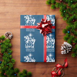 Weihnachts-Krippenfreude für die Welt Blau und Wei Geschenkpapier