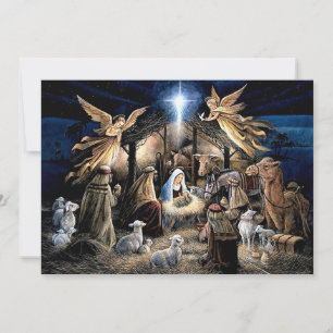 Weihnachts-Krippenszene Engel Feiertagskarte