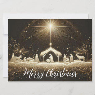 Weihnachts-Krippenszene-Feiertagskarte Feiertagskarte
