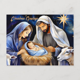 Weihnachts-Krippenszene Feiertagspostkarte