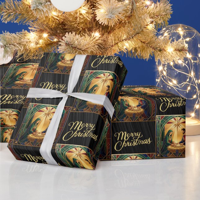Weihnachts-Krippenszene-Geschenkpapier Geschenkpapier (Feiertage)