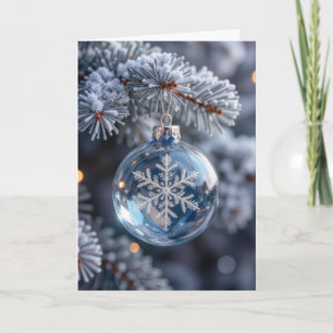 Weihnachts-Kristall-Schneeflocken-Ornament Karte