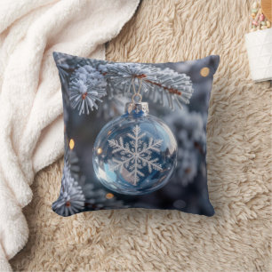 Weihnachts-Kristall-Schneeflocken-Ornament Kissen