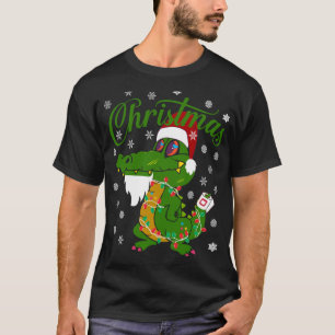 Weihnachts Krokodil Alligator Weihnachtsbekleidung T-Shirt