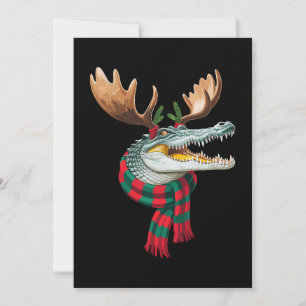 Weihnachts Krokodil Rentier Geweih Schal Feiertag Einladung