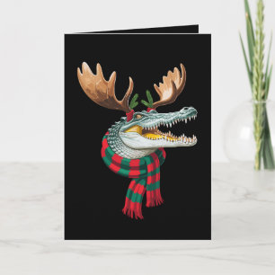 Weihnachts Krokodil Rentier Geweih Schal Feiertag Karte