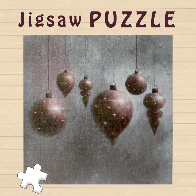 Weihnachts-Kupfer-Bausteine auf Grau - Puzzle (Von Creator hochgeladen)