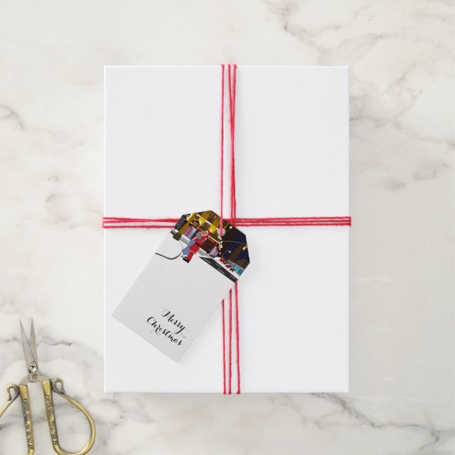 Weihnachts-Kuss am Broadway Weihnachtsmarken Geschenkanhänger (Mit Garn)