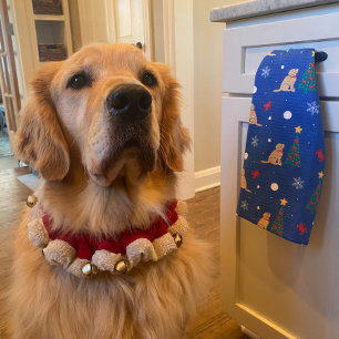 Weihnachts-Küsten-Hund-Küchentuch Geschirrtuch