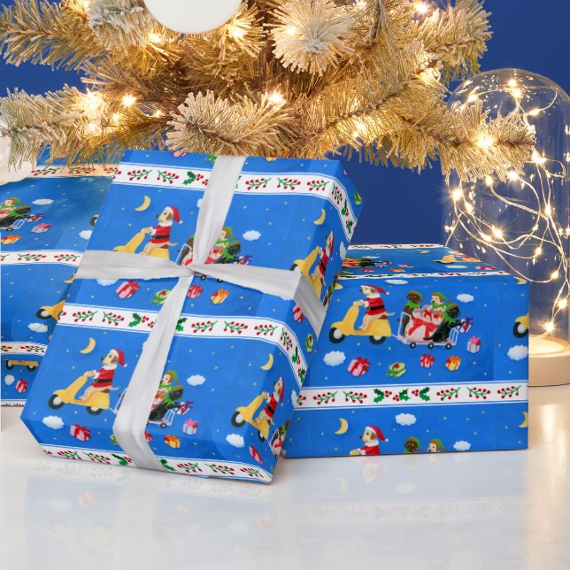 Weihnachts-Labrador-Delivery-Malerei Geschenkpapier (Feiertage)