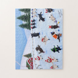 Weihnachts-Labrador-Fun-Malerei Puzzle