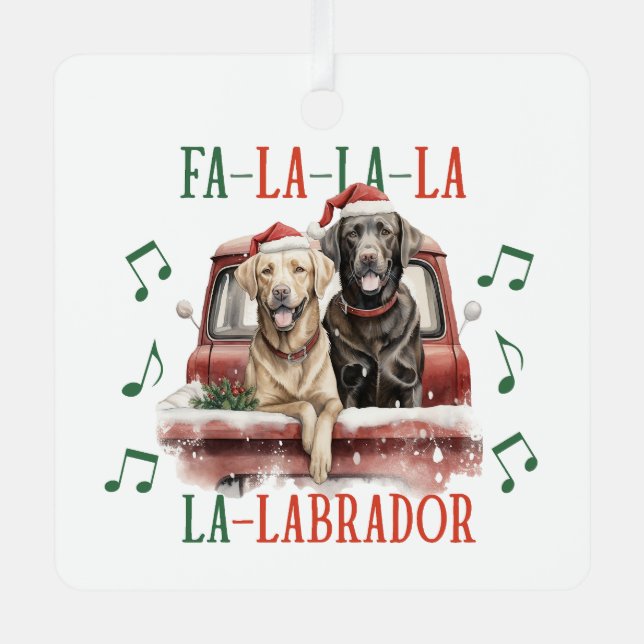 Weihnachts-Labrador-Hundeschmuck Ornament Aus Metall (Vorderseite)