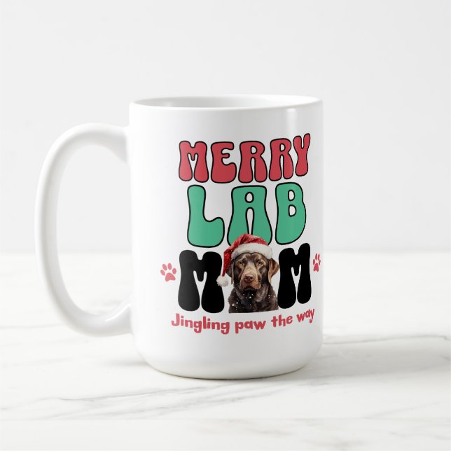 Weihnachts-Labrador-Mama Kaffeetasse (Links)
