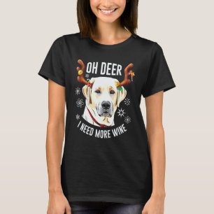 Weihnachts-Labrador Retriever Hirschgeweih Wein Fr T-Shirt