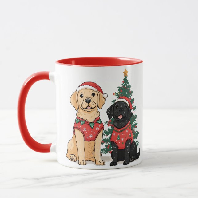 Weihnachts-Labrador Retriever Hunde Tasse (Links)